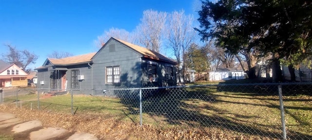 view of home's exterior with fence private yard