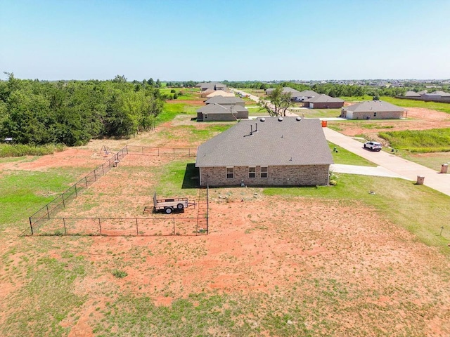 drone / aerial view with a rural view