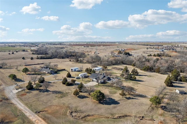 aerial view with a rural view