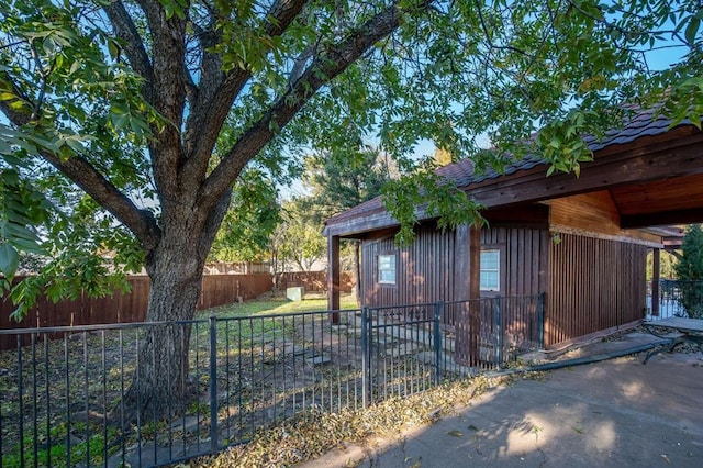 view of property exterior featuring a fenced backyard