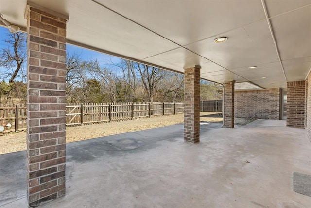 view of patio featuring a fenced backyard