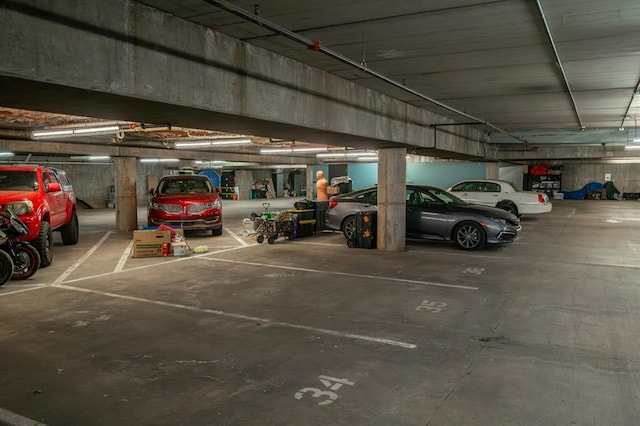 view of parking garage