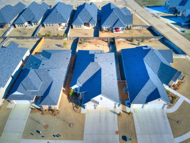 aerial view with a residential view