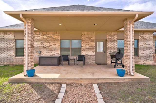 view of patio featuring grilling area