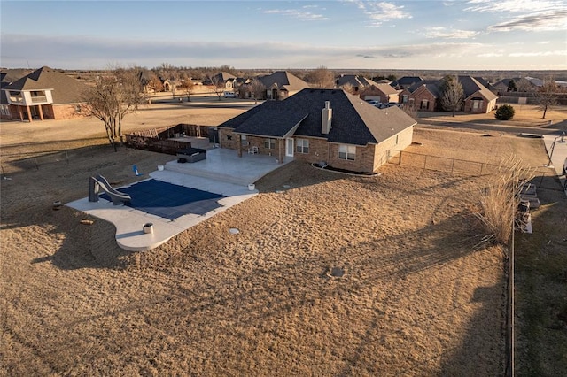 aerial view featuring a residential view