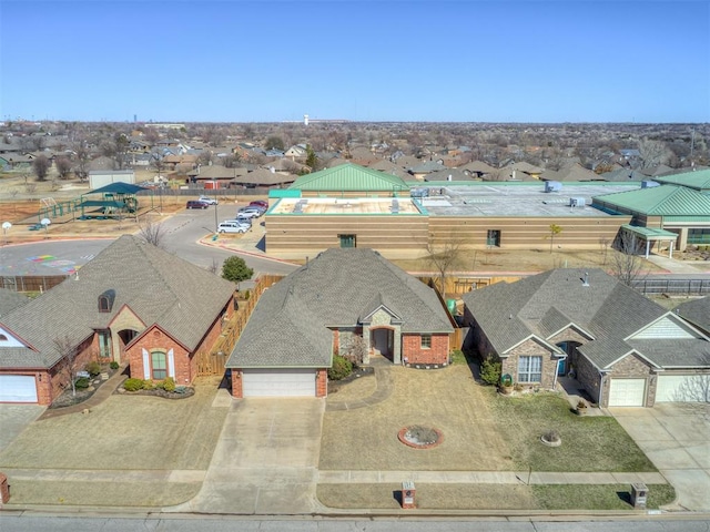 drone / aerial view with a residential view