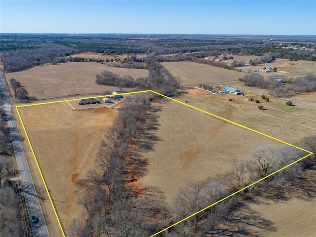 drone / aerial view with a rural view