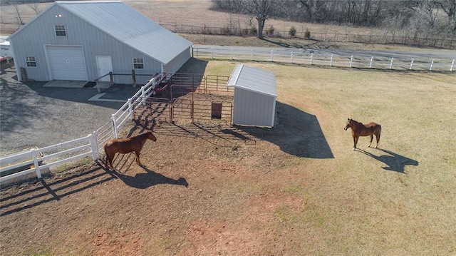 drone / aerial view with a rural view