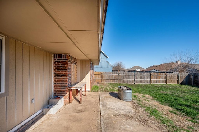 view of patio with a fenced backyard