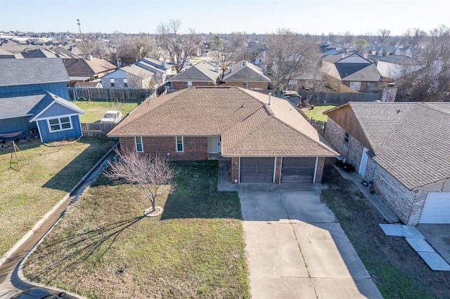 bird's eye view with a residential view