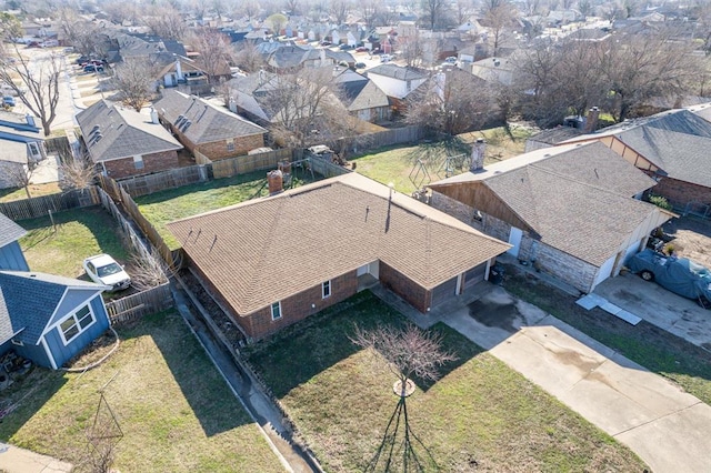 bird's eye view featuring a residential view