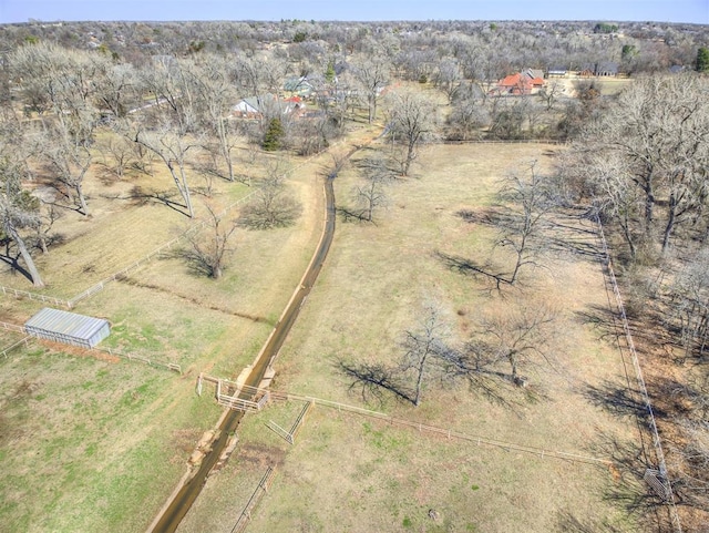 drone / aerial view with a rural view