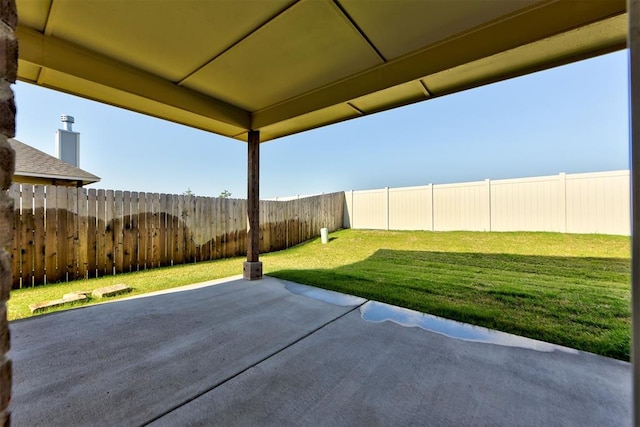 view of patio featuring a fenced backyard