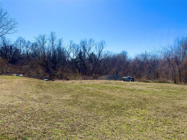 view of yard featuring a view of trees