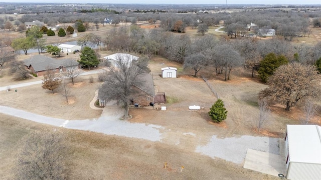 aerial view featuring a rural view