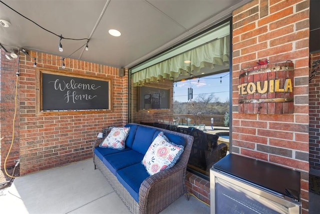 view of patio / terrace featuring an outdoor living space