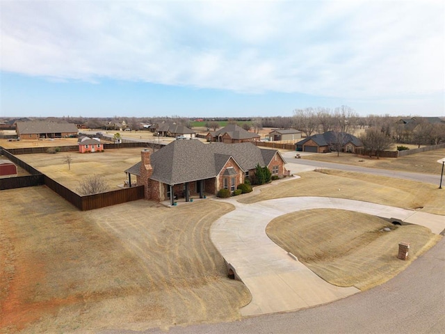 drone / aerial view with a residential view