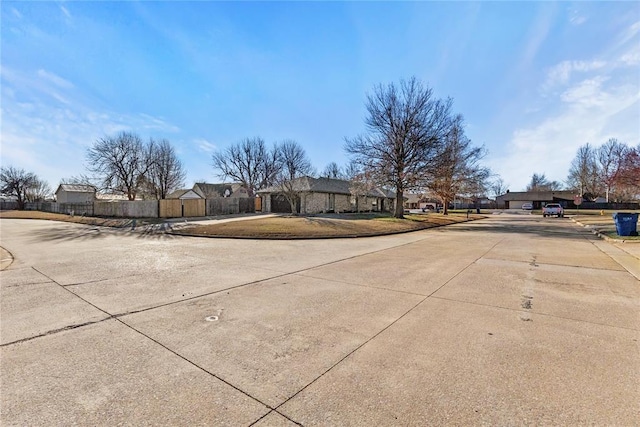 view of road featuring a residential view