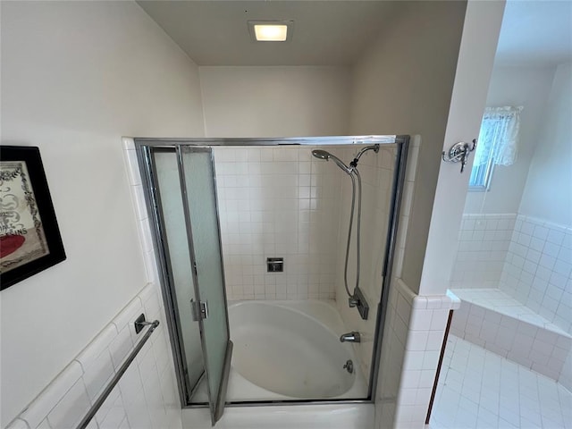 full bathroom with tile patterned flooring