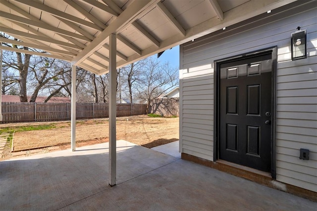 view of patio featuring a fenced backyard