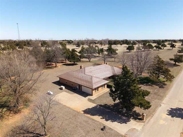 aerial view with a rural view