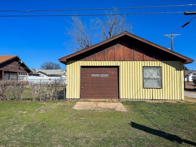 view of outdoor structure with fence