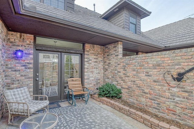 view of patio featuring french doors