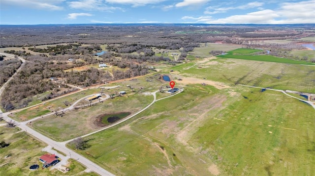 aerial view with a rural view