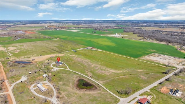 bird's eye view with a rural view