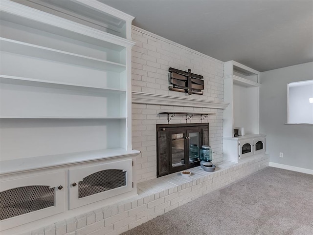 4303 N Redmond Ave, Bethany, OK 73008 - unfurnished living room with a fireplace and carpet floors