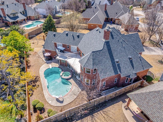 bird's eye view with a residential view