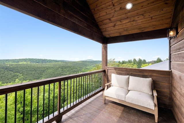 balcony with a wooded view