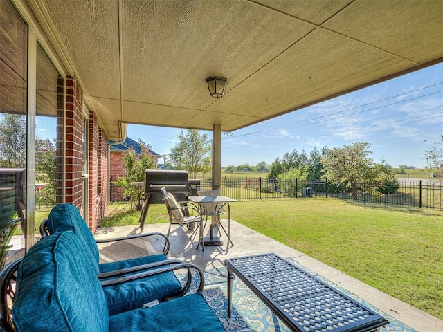 view of patio / terrace with a fenced backyard