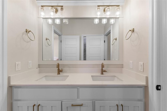 bathroom featuring double vanity and a sink