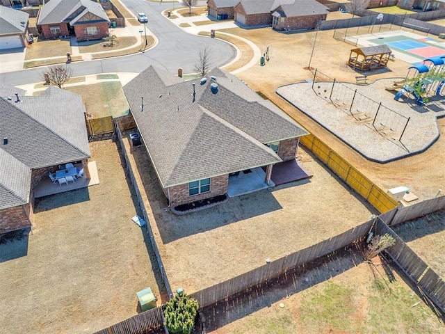 bird's eye view featuring a residential view