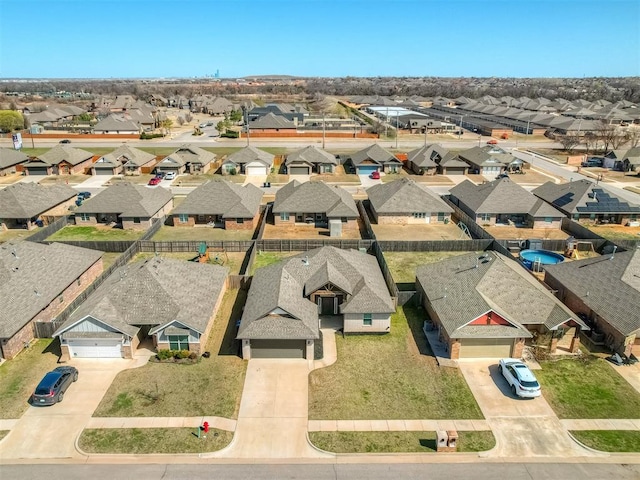 aerial view with a residential view