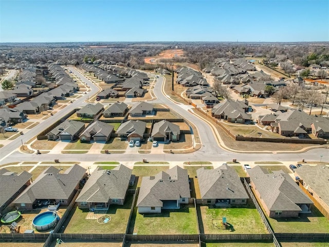 drone / aerial view with a residential view