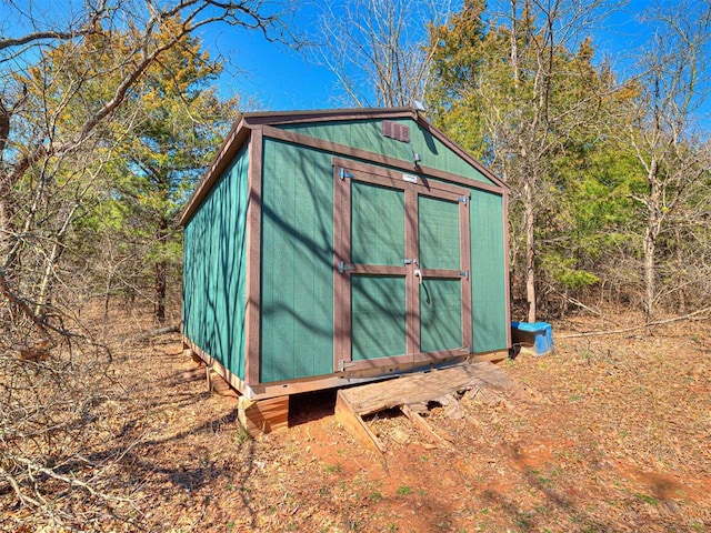 view of shed