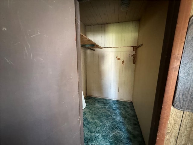 hall with carpet floors