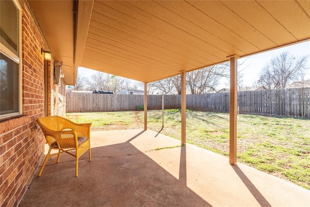 view of patio with a fenced backyard