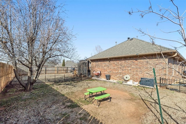 view of yard with fence