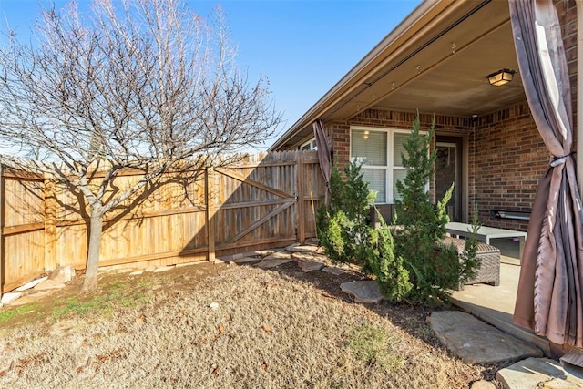 view of yard with fence