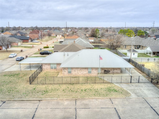 aerial view featuring a residential view