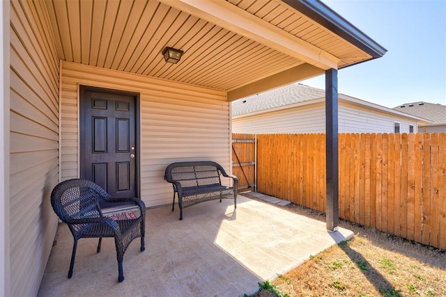 view of patio / terrace with fence