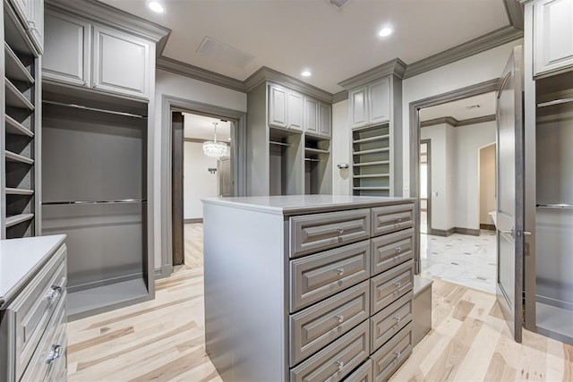 2747 Walking Woods Trl, Edmond, OK 73049 - walk in closet with light wood-style flooring