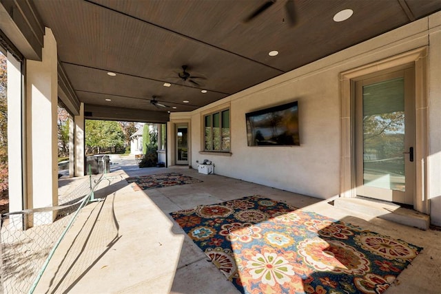 2747 Walking Woods Trl, Edmond, OK 73049 - view of patio / terrace with a ceiling fan