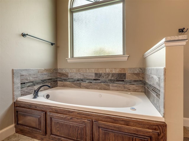 full bathroom with a garden tub