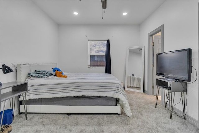 1612 N Klein Ave, Oklahoma City, OK 73106 - carpeted bedroom with a ceiling fan, recessed lighting, and baseboards