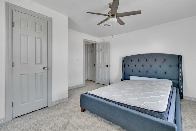 1612 N Klein Ave, Oklahoma City, OK 73106 - carpeted bedroom featuring a ceiling fan, baseboards, and visible vents