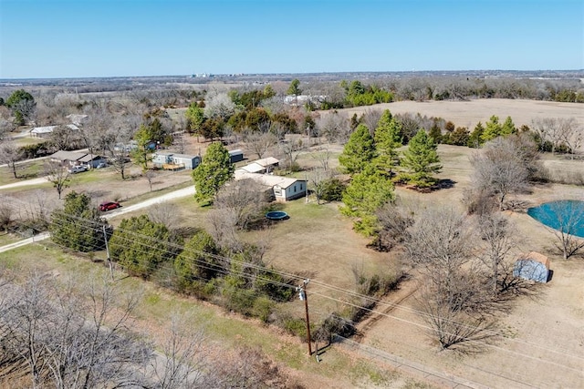 drone / aerial view with a rural view